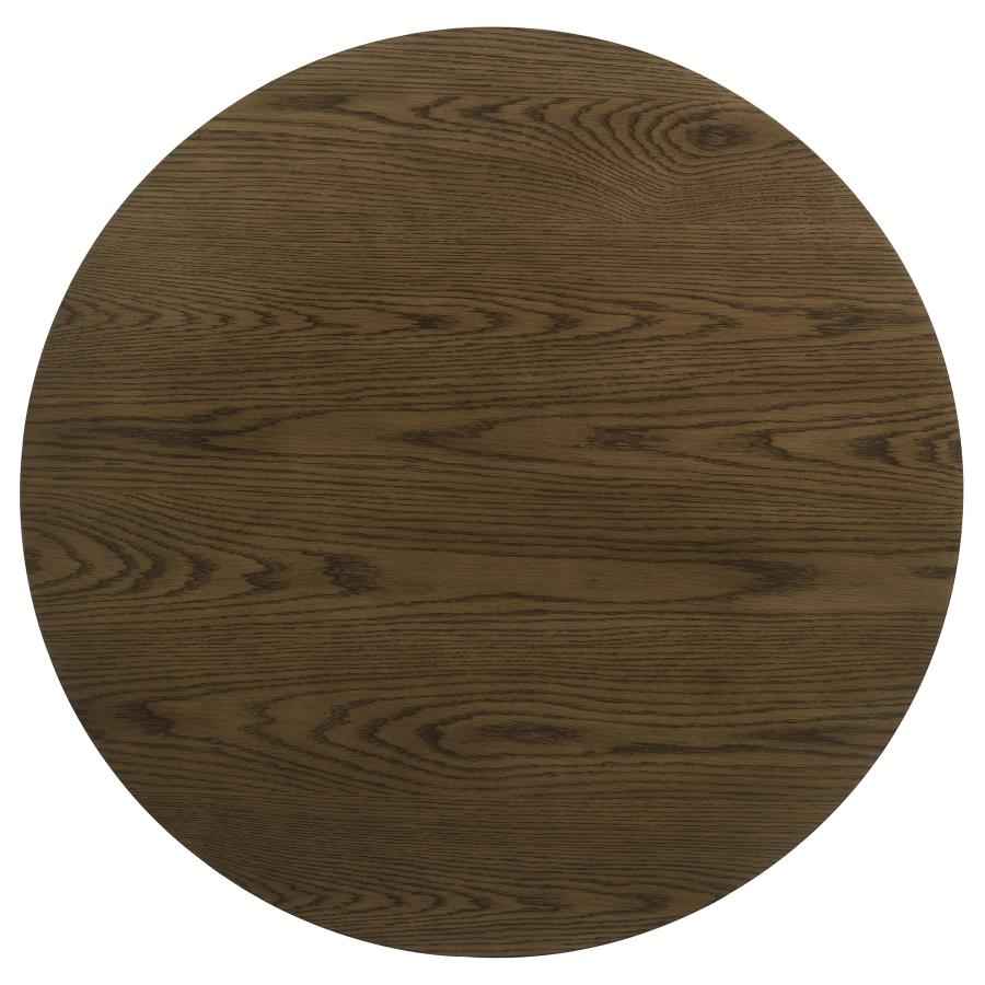 Kessler Round Sculptural Wood Coffee Table Brown