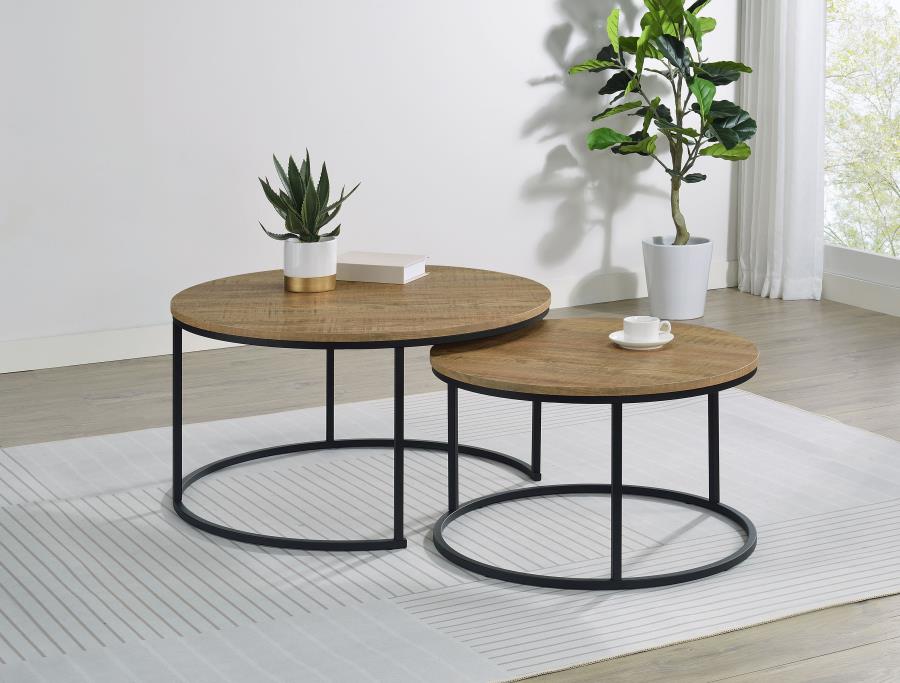 Home & Sleep Outlet - Lainey 2-piece Round Nesting Coffee Table Mango