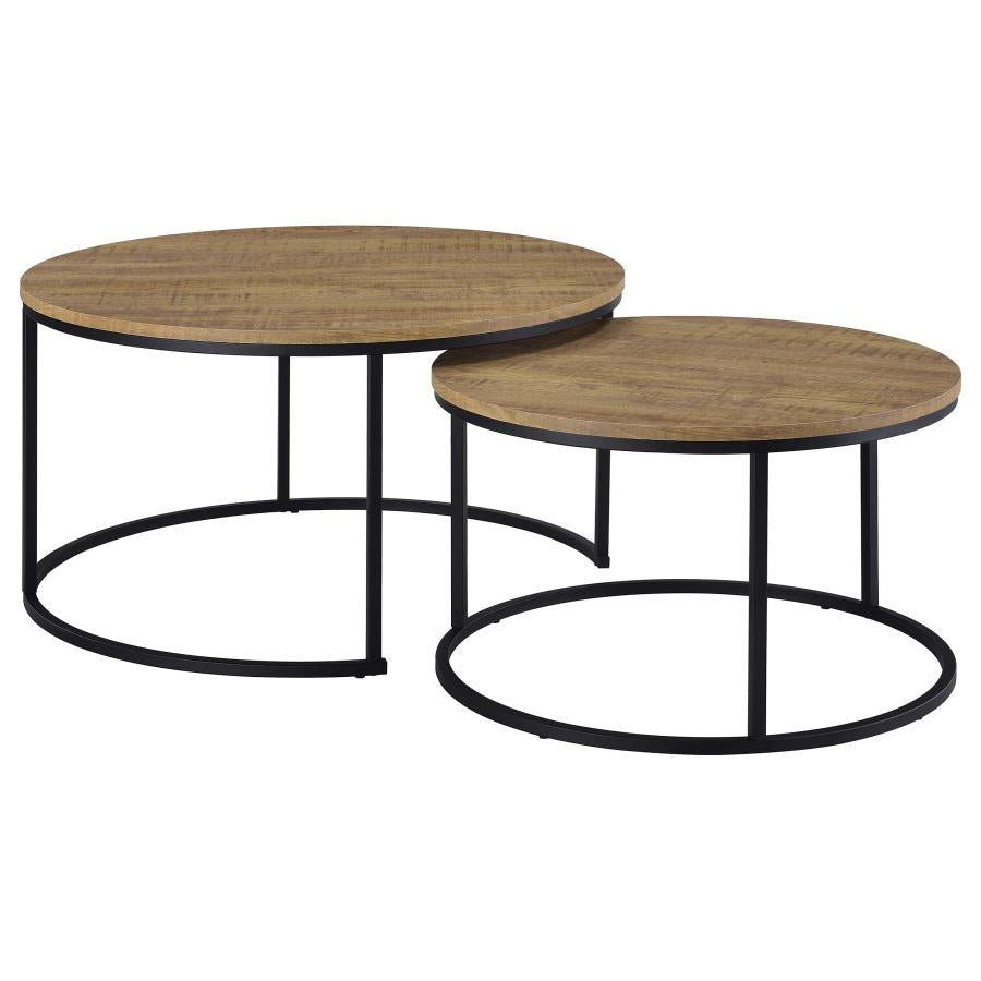 Home & Sleep Outlet - Lainey 2-piece Round Nesting Coffee Table Mango