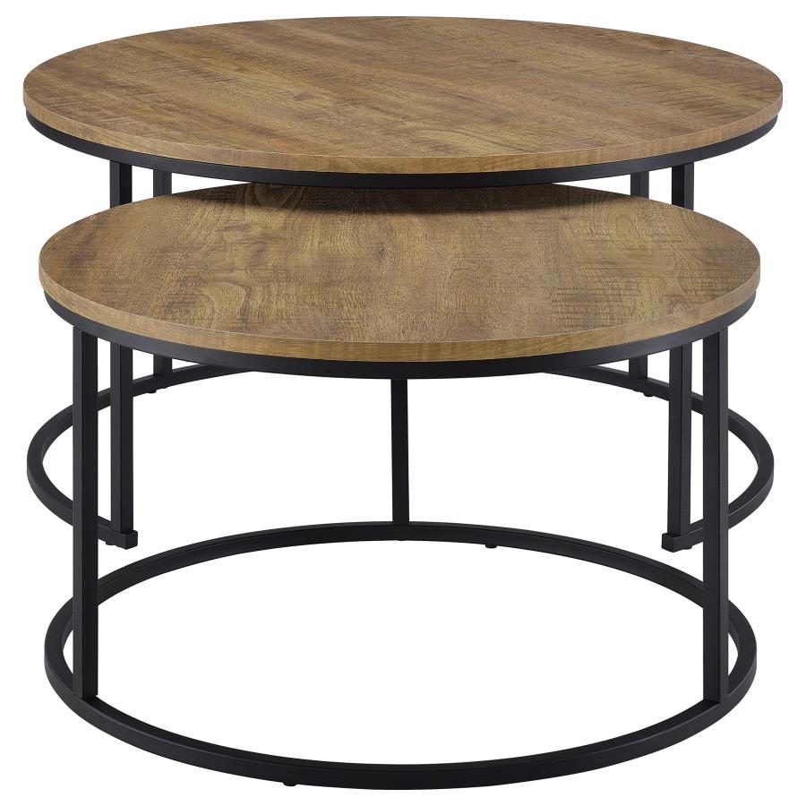 Home & Sleep Outlet - Lainey 2-piece Round Nesting Coffee Table Mango