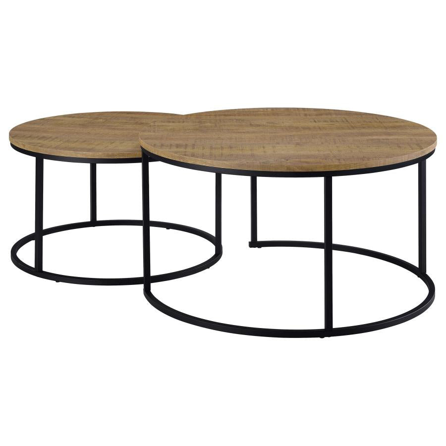 Home & Sleep Outlet - Lainey 2-piece Round Nesting Coffee Table Mango