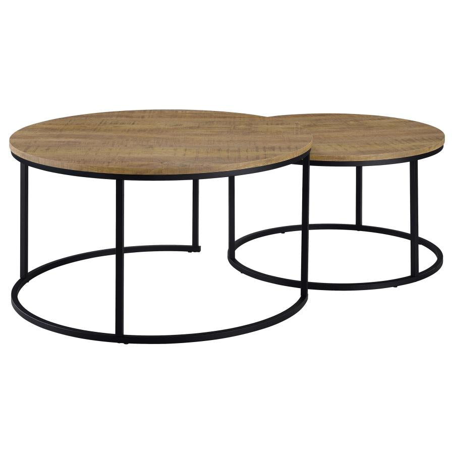 Home & Sleep Outlet - Lainey 2-piece Round Nesting Coffee Table Mango