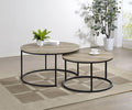 Home & Sleep Outlet - Lainey 2-piece Round Nesting Coffee Table Distressed Pine
