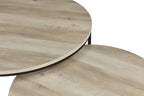 Home & Sleep Outlet - Lainey 2-piece Round Nesting Coffee Table Distressed Pine