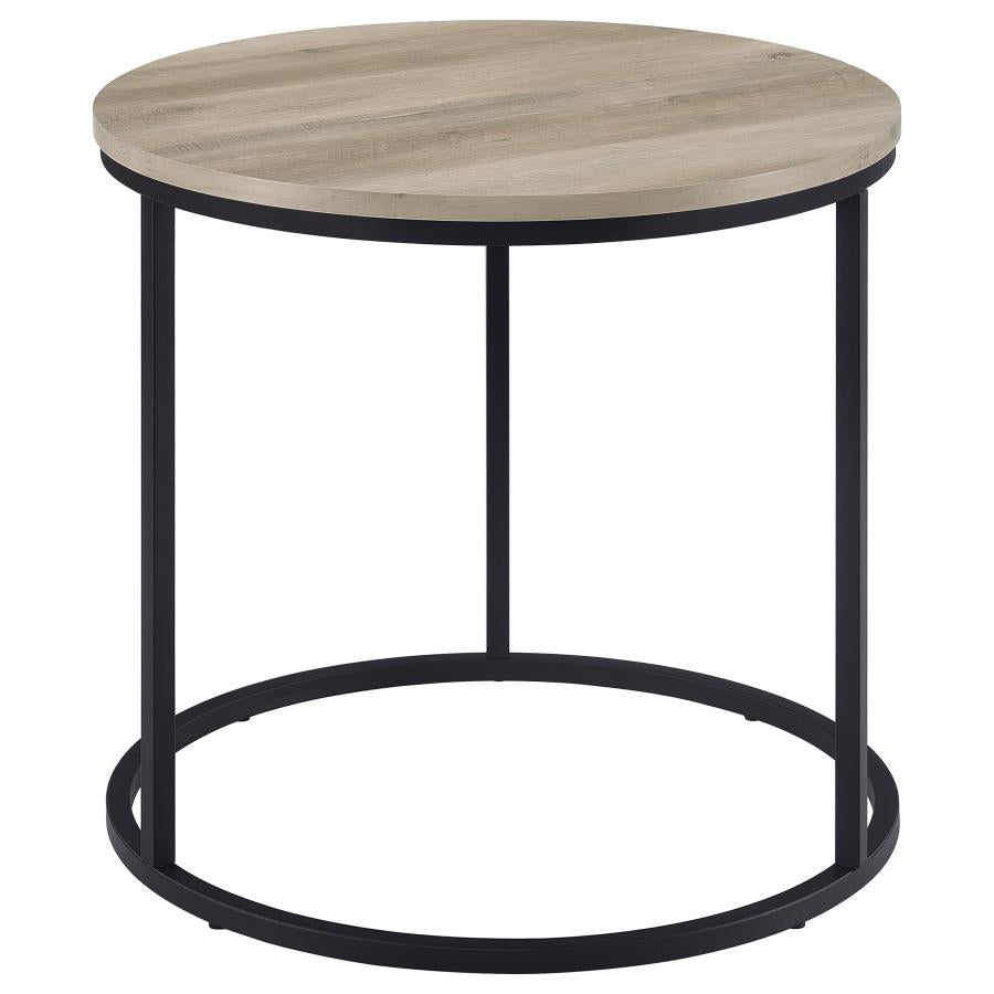 Home & Sleep Outlet - Lainey Round Occasional Side End Table Distressed Pine