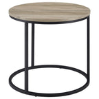 Home & Sleep Outlet - Lainey Round Occasional Side End Table Distressed Pine