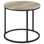 Home & Sleep Outlet - Lainey Round Occasional Side End Table Distressed Pine