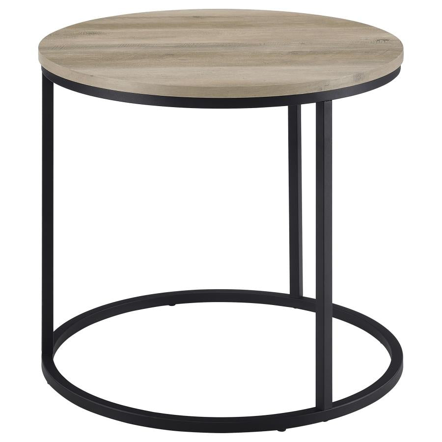 Home & Sleep Outlet - Lainey Round Occasional Side End Table Distressed Pine