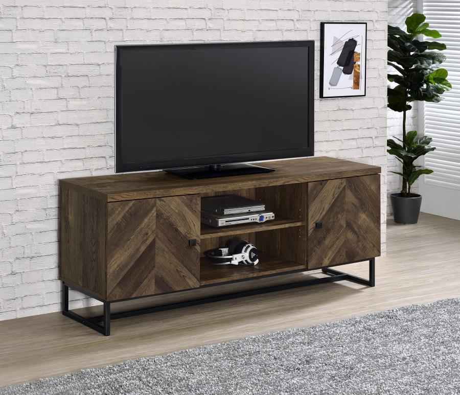 Myles 2-door Engineered Wood 60-inch TV Stand Rustic Oak