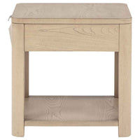 Marcelo Wood End Table with Drawer and Shelf Light Elm