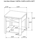 Marcelo Wood End Table with Drawer and Shelf Light Elm