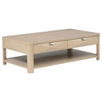 Home & Sleep Outlet - Marcelo Wood Coffee Table with 2 Drawers and Shelf Light Elm
