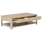 Home & Sleep Outlet - Marcelo Wood Coffee Table with 2 Drawers and Shelf Light Elm