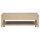 Marcelo Wood Coffee Table with 2 Drawers and Shelf Light Elm