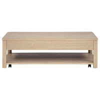 Marcelo Wood Coffee Table with 2 Drawers and Shelf Light Elm