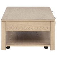 Marcelo Wood Coffee Table with 2 Drawers and Shelf Light Elm