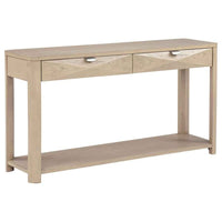 Marcelo Sofa Console Table with 2 Drawers and Shelf Light Elm