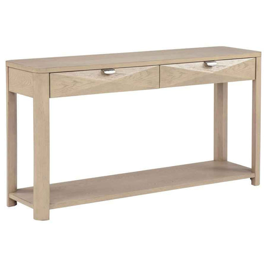 Marcelo Sofa Console Table with 2 Drawers and Shelf Light Elm