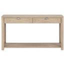 Marcelo Sofa Console Table with 2 Drawers and Shelf Light Elm