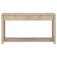 Marcelo Sofa Console Table with 2 Drawers and Shelf Light Elm