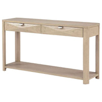 Marcelo Sofa Console Table with 2 Drawers and Shelf Light Elm