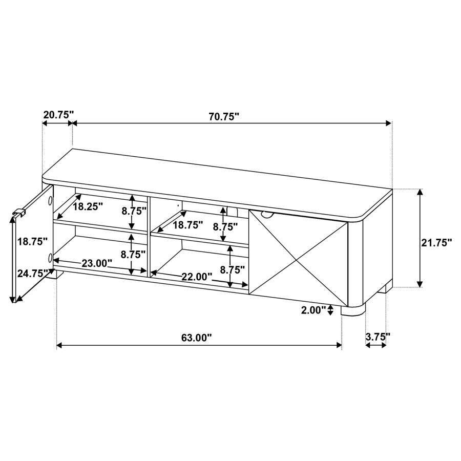 Marcelo 71-inch TV Stand Media Console Coffee