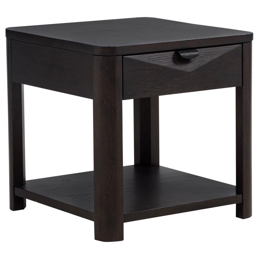 Home & Sleep Outlet - Marcelo Wood End Table with Drawer and Shelf Coffee