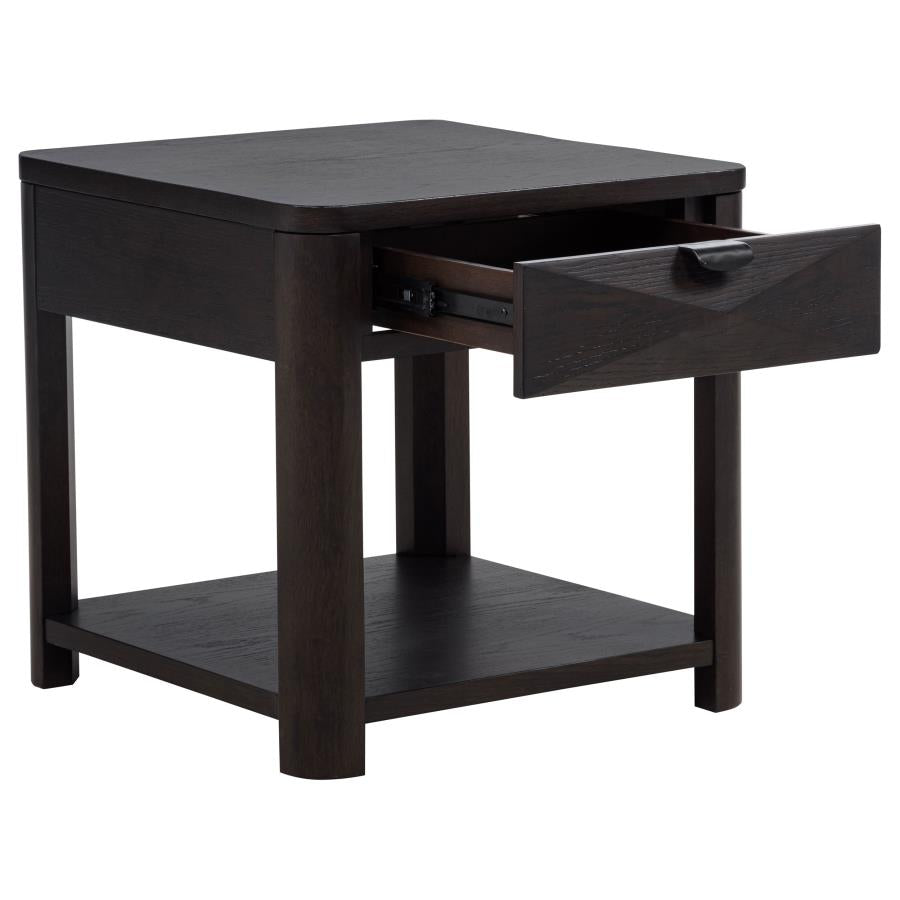 Home & Sleep Outlet - Marcelo Wood End Table with Drawer and Shelf Coffee