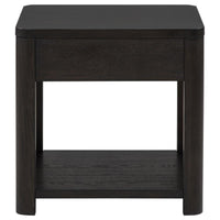 Marcelo Wood End Table with Drawer and Shelf Coffee