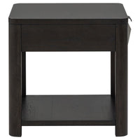 Marcelo Wood End Table with Drawer and Shelf Coffee