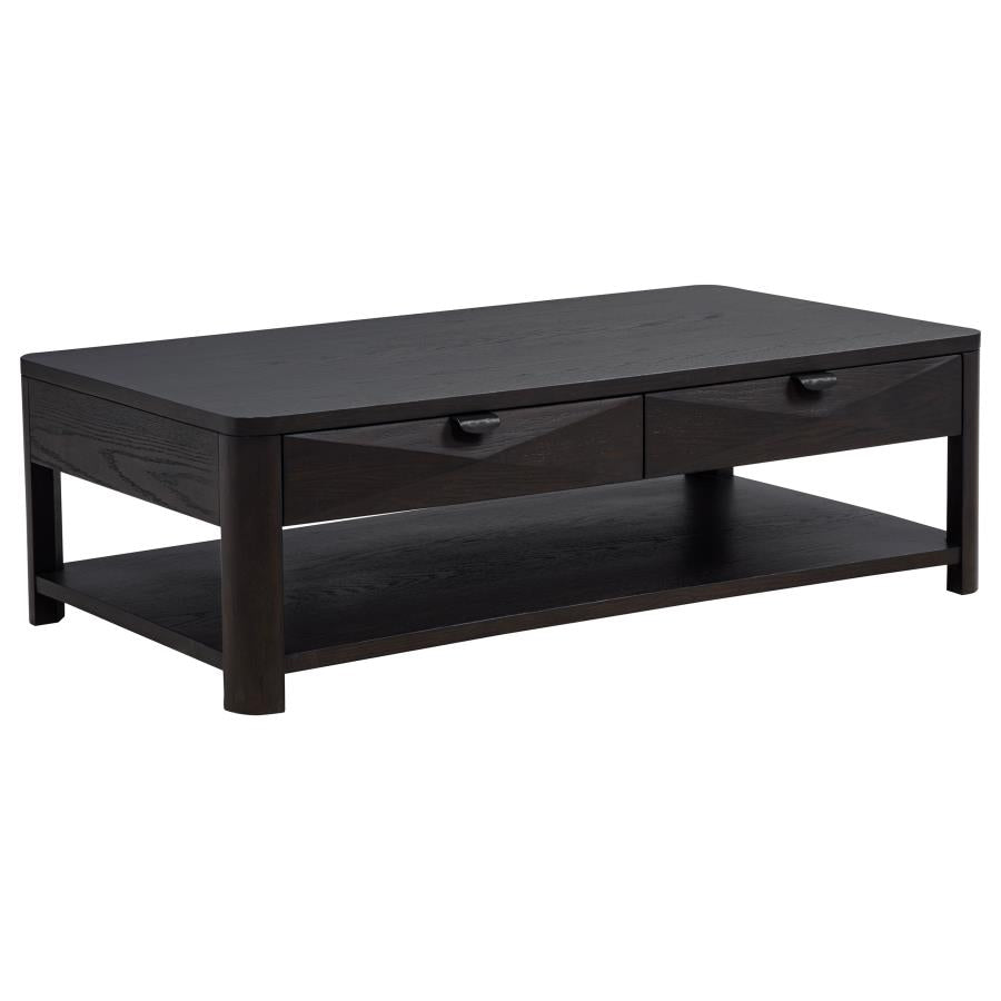 Home & Sleep Outlet - Marcelo Wood Coffee Table with 2 Drawers and Shelf Coffee