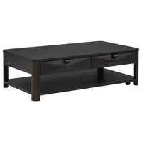 Marcelo Wood Coffee Table with 2 Drawers and Shelf Coffee