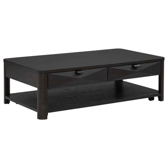 Marcelo Wood Coffee Table with 2 Drawers and Shelf Coffee