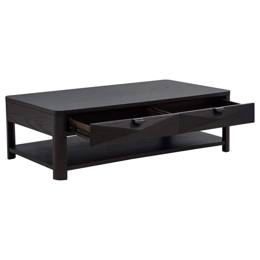 Home & Sleep Outlet - Marcelo Wood Coffee Table with 2 Drawers and Shelf Coffee