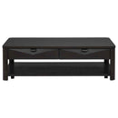 Marcelo Wood Coffee Table with 2 Drawers and Shelf Coffee