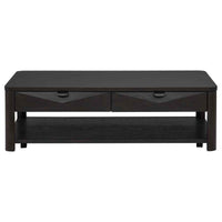 Marcelo Wood Coffee Table with 2 Drawers and Shelf Coffee