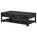 Marcelo Wood Coffee Table with 2 Drawers and Shelf Coffee