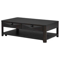 Marcelo Wood Coffee Table with 2 Drawers and Shelf Coffee