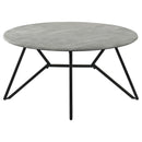 Hadi 2-piece Round SmartTop Coffee and End Table Set Cement