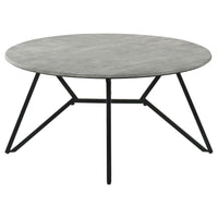 Hadi 3-piece Round SmartTop Coffee and End Table Set Cement