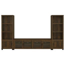 Sachin 3-piece 79-inch TV Entertainment Center Dark Pine