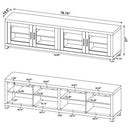 Sachin 4-door Engineered Wood 79-inch TV Stand Dark Pine