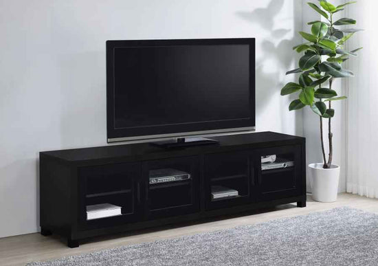 Sachin 4-door Engineered Wood 79-inch TV Stand Black