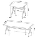 Colmar 3-piece Engineered Wood Coffee Table Set Golden Oak