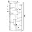 Theo 71-inch 6-shelf Bookshelf White