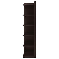 Alder 71-inch 6-shelf Corner Bookcase Cappuccino