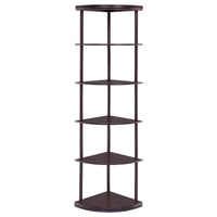Bonwick 72-inch 5-shelf Corner Bookshelf Cappuccino