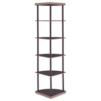 Bonwick 72-inch 5-shelf Corner Bookshelf Cappuccino