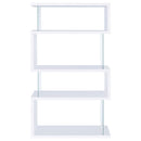Emelle 63-inch 4-shelf Glass Panel Bookshelf White