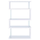 Emelle 63-inch 4-shelf Glass Panel Bookshelf White